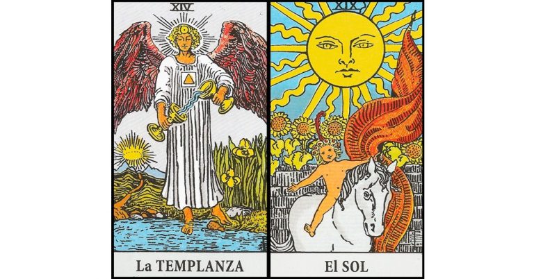 La Templanza y El Sol | Combinaciones con el Tarot Marsella y Rider