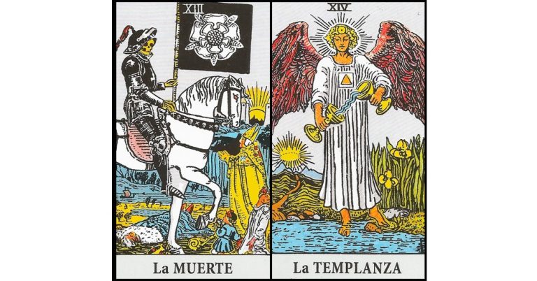 La Muerte y La Templanza | Combinaciones con el Tarot Marsella y Rider