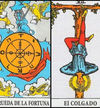 La Rueda de la Fortuna y El Colgado | Combinaciones con el Tarot Marsella y Rider La Rueda de la Fortuna y El Colgado | Combinaciones con el Tarot Marsella y Rider