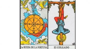 La Rueda de la Fortuna y El Colgado | Combinaciones con el Tarot Marsella y Rider