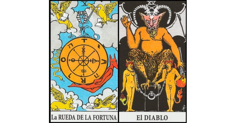 La Rueda de la Fortuna y El Diablo | Combinaciones con el Tarot Marsella y Rider