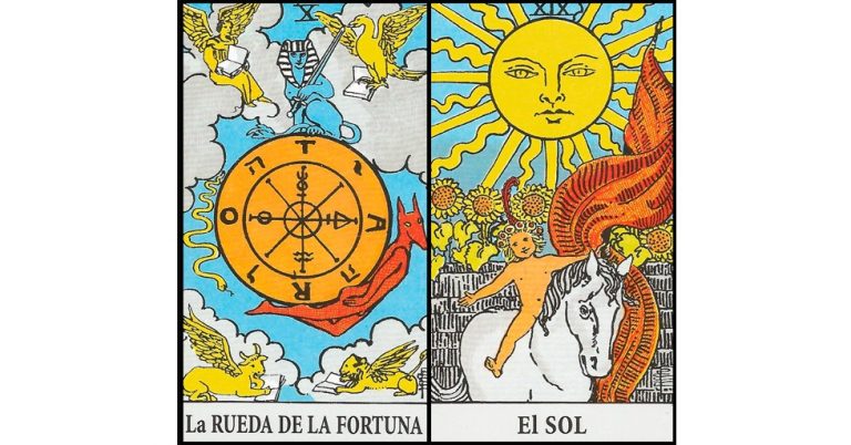 La Rueda de la Fortuna y El Sol | Combinaciones con el Tarot Marsella y Rider