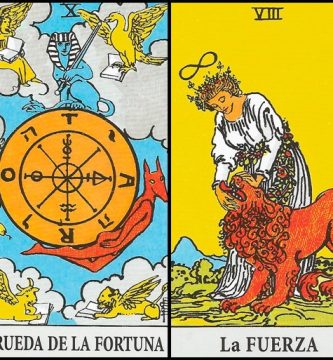 La Rueda de la Fortuna y La Fuerza | Combinaciones con el Tarot Marsella y Rider La Rueda de la Fortuna y La Fuerza | Combinaciones con el Tarot Marsella y Rider