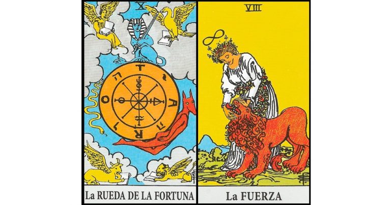 La Rueda de la Fortuna y La Fuerza | Combinaciones con el Tarot Marsella y Rider