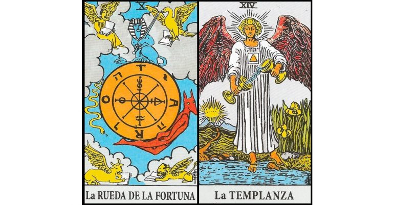 La Rueda de la Fortuna y La Templanza | Combinaciones con el Tarot Marsella y Rider
