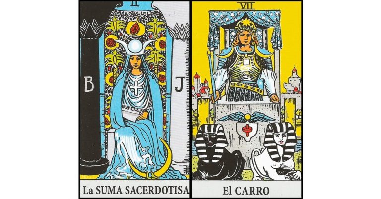 La Sacerdotisa y El Carro | Combinaciones con el Tarot Marsella y Rider