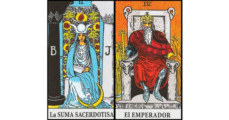 La Sacerdotisa y El Emperador | Combinaciones con el Tarot Marsella y Rider