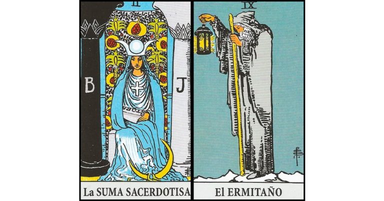 La Sacerdotisa y El Ermitaño | Combinaciones con el Tarot Marsella y Rider