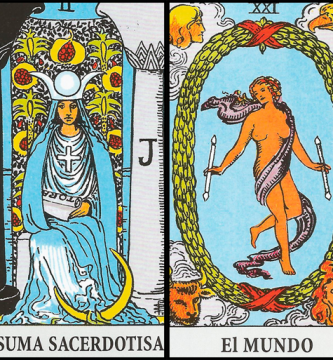 La Sacerdotisa y El Mundo | Combinaciones con el Tarot Marsella y Rider