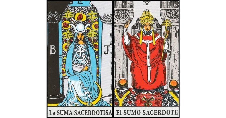 La Sacerdotisa y El Papa | Combinaciones con el Tarot Marsella y Rider
