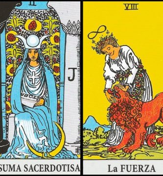 La Sacerdotisa y La Fuerza | Combinaciones con el Tarot Marsella y Rider