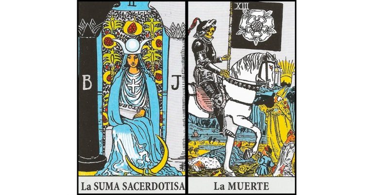 La Sacerdotisa y La Muerte | Combinaciones con el Tarot Marsella y Rider