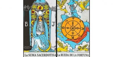 La Sacerdotisa y La Rueda de la Fortuna | Combinaciones con el Tarot Marsella y Rider