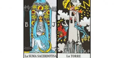 La Sacerdotisa y La Torre | Combinaciones con el Tarot Marsella y Rider