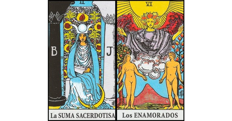La Sacerdotisa y Los Enamorados | Combinaciones con el Tarot Marsella y Rider