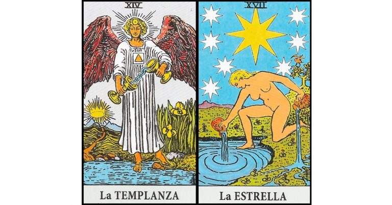 La Templanza y La Estrella | Combinaciones con el Tarot Marsella y Rider