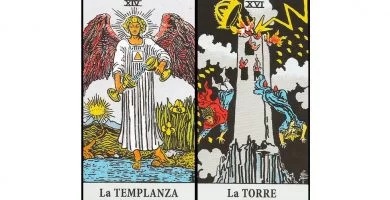 La Templanza y La Torre | Combinaciones con el Tarot Marsella y Rider