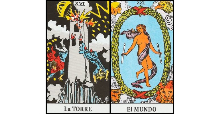 La Torre y El Mundo | Combinaciones con el Tarot Marsella y Rider
