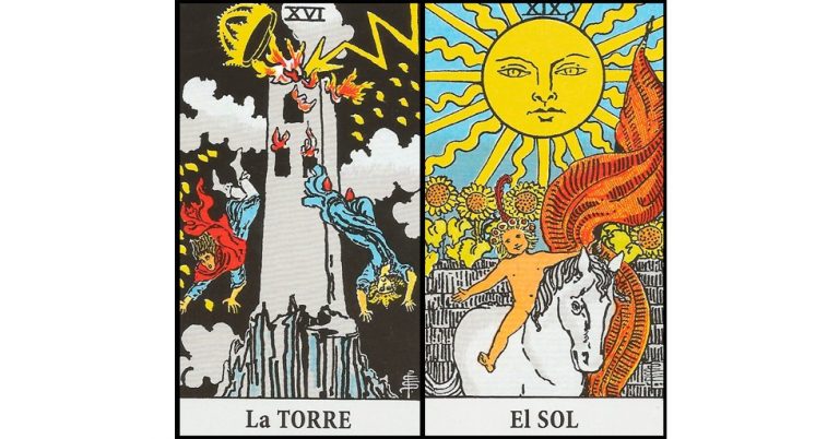 La Torre y El Sol | Combinaciones con el Tarot Marsella y Rider