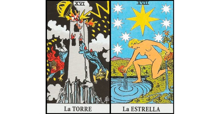 La Torre y La Estrella | Combinaciones con el Tarot Marsella y Rider