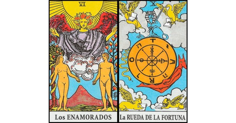 Los Enamorados y La Rueda de la Fortuna | Combinaciones con el Tarot Marsella y Rider