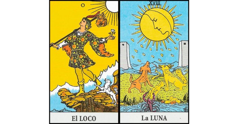 El Loco y La Luna | Combinaciones con el Tarot Marsella y Rider