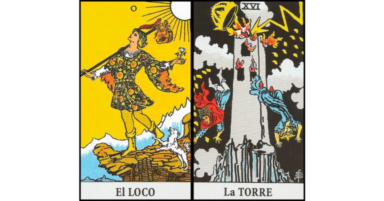 El Loco y La Torre | Combinaciones con el Tarot Marsella y Rider