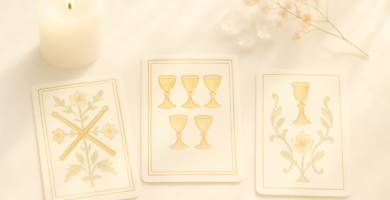 Cinco de Copas Tarot de Marsella: apertura emocional y crecimiento personal