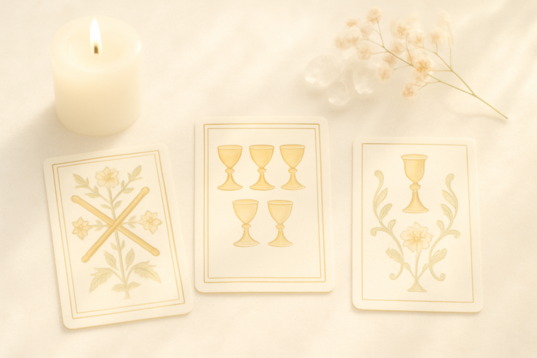 Cinco de Copas Tarot de Marsella: apertura emocional y crecimiento personal