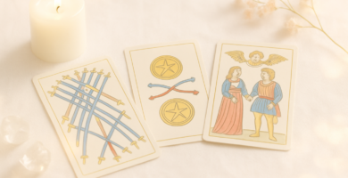 Diez de Espadas Tarot de Marsella: cierre emocional y nuevos comienzos