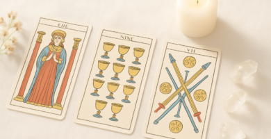 Nueve de Copas Tarot de Marsella: bienestar emocional y logros personales