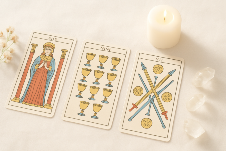 Nueve de Copas Tarot de Marsella: bienestar emocional y logros personales