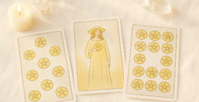 Nueve de Oros Tarot de Marsella: prosperidad tangible y equilibrio práctico