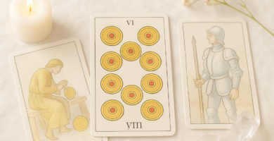 Ocho de Oros Tarot de Marsella: avances y disciplina en el trabajo