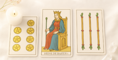 Reina de Bastos Tarot de Marsella: confianza y liderazgo para potenciar tu camino