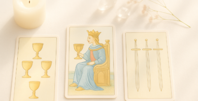 Reina de Copas Tarot de Marsella: apoyo emocional y equilibrio práctico