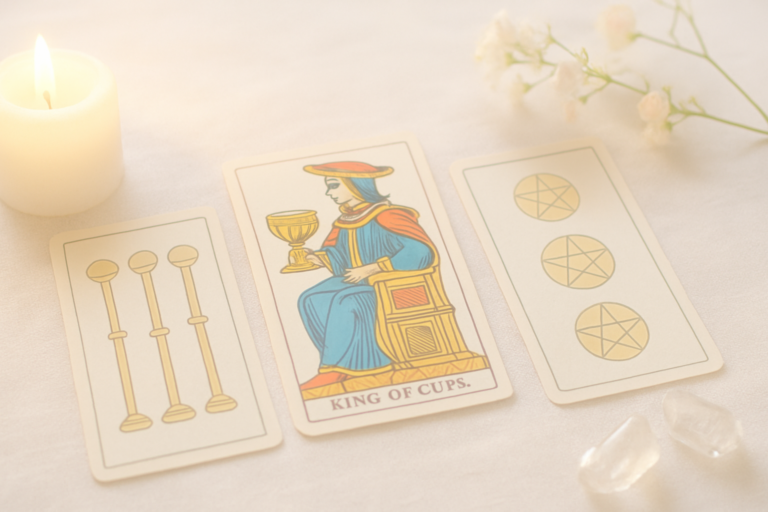 Rey de Copas Tarot de Marsella: apoyo emocional y equilibrio práctico