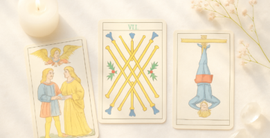 Siete de Bastos Tarot de Marsella: superación y defensa en la vida diaria