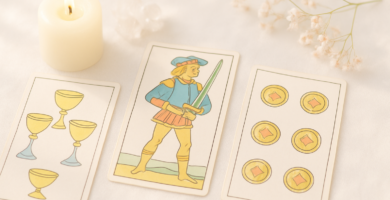 Sota de Espadas Tarot de Marsella: decisiones conscientes y apertura emocional